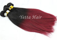 Escuro - extensões vermelhas do cabelo humano, extensões reais retas de seda de Ombre do cabelo